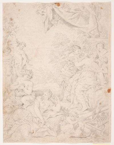 Solvalderen. Pietro da Cortona kompozisyonundan sonra çalışma, Sala della Stufa, Palazzo Pitti, Floransa by Hendrik Krock