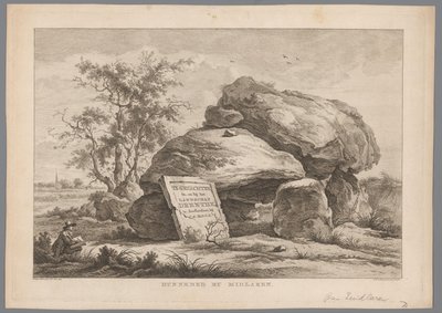 Midlaren köyü yakınlarında dolmen Midlaren tarafından Hunnebed (nesne üzerindeki başlık) Drenthe
