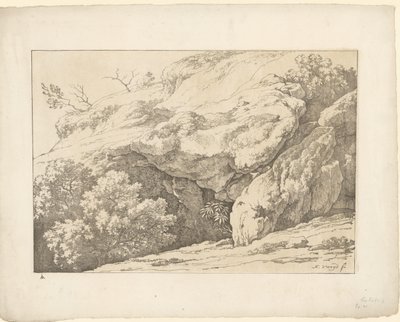 Çalılı kayalar Tentamina Lithographica (dizi başlığı) İtalyan manzaraları (dizi başlığı) by Hendrik Voogd