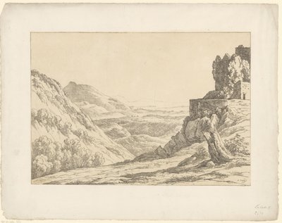 Manzaralı harabe Tentamina Lithographica (dizi adı) İtalyan manzaraları (dizi başlığı) by Hendrik Voogd