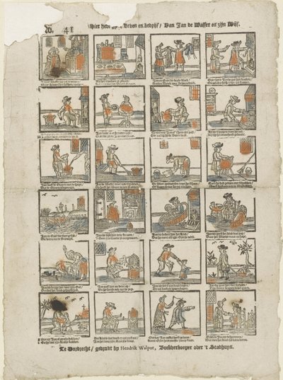 Burada hayatınız ve işiniz var / Van Jan de Wasser ve karısı (nesnedeki başlık) by Hendrik Walpot