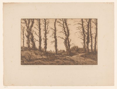Oud Blaricummerweg (nesne üzerindeki orijinal başlık) by Hendrik Weegewijs (signed by artist)