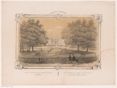 Welgelegen pavyonunun görünümü Den ahşapta Welgelegen pavyonu (nesne üzerindeki başlık) Haarlem ve çevresi (nesne üzerinde seri başlığı) by Hendrik Wilhelmus Last