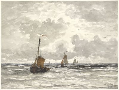 Kırıcılarda Balıkçı Tekneleri by Hendrik Willem Mesdag
