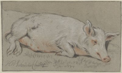 yalancı domuz by Hendrik Willem Schweickhardt (signed by artist)