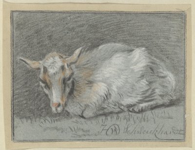 yalancı keçi by Hendrik Willem Schweickhardt (signed by artist)