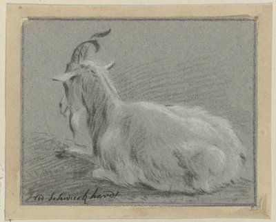 yalancı keçi by Hendrik Willem Schweickhardt (signed by artist)
