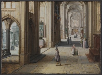 Doğuya Bakan Bir Gotik Kilisenin İçi by Hendrik van II Steenwijck