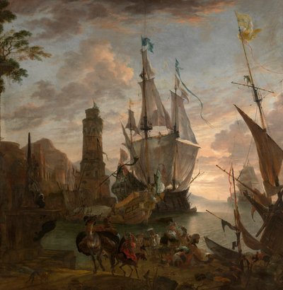Doğu Limanı (tuval üzerine yağlı boya) by Hendrik van Minderhout