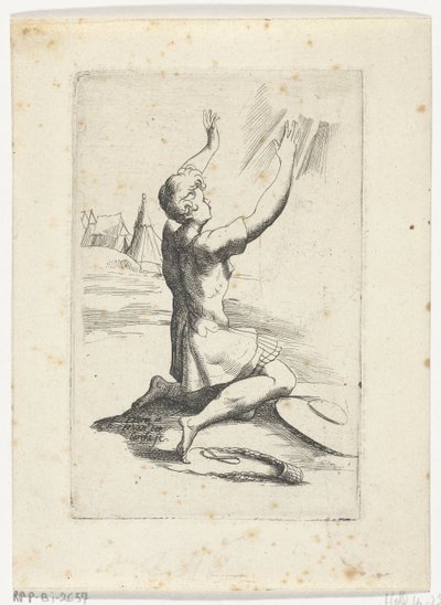 Knielende David Fran tarafından tasarlanan çeşitli heykelciklerin kitapçığı. parmensis et korunmuş Arondelyna Koleksiyonu, 1638 (seri başlığı) by Hendrik van der Borcht (II)
