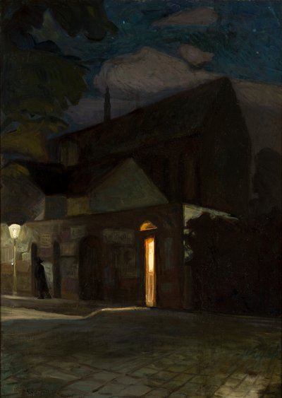 Geceleri Krakow'daki Dominik Kilisesi by Hendryk Szczyglinski