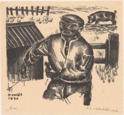 Bir ahırda çiftçi by Henk Henriët