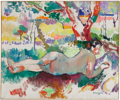 Ters çalışma, ağaçların altında çıplak, Villa Demiere by Henri Charles Manguin