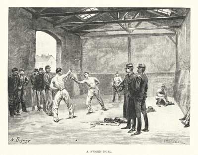 Bir Kılıç Düellosu (gravür) by Henri-Louis Dupray