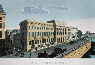 Hotel des Monnaies, 1815-20 dolayları (renkli gravür) by Henri (after) Courvoisier Voisin