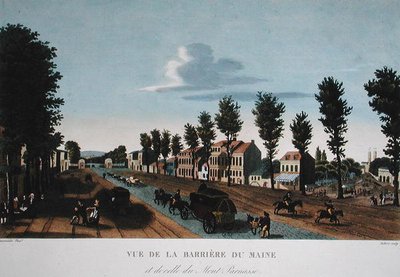 Barriere du Maine, c.1815-20 (renkli gravür) by Henri (after) Courvoisier Voisin