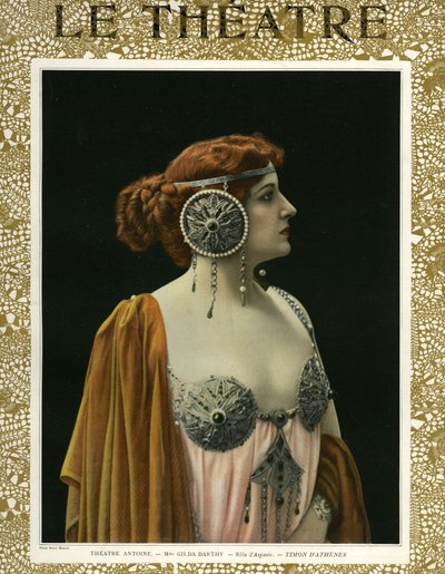 Gilda Darthy, Aspasia rolünde, 'Le Theatre' dergisinin ön kapağı by Henri (after) Manuel