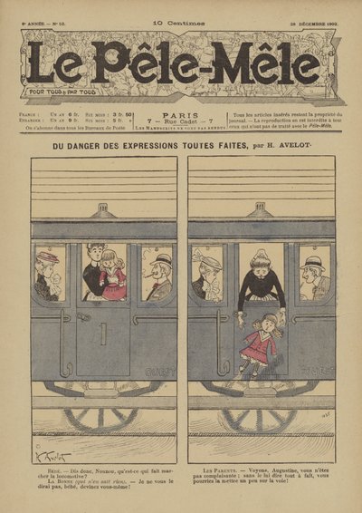 Tehlike stok ifadeleri. Le Pele-Mele için çizim, 1902 by Henri Avelot