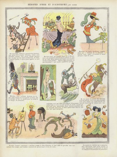 Geçmişin ve şimdinin kahramanları. Le Rire için İllüstrasyon by Henri Avelot