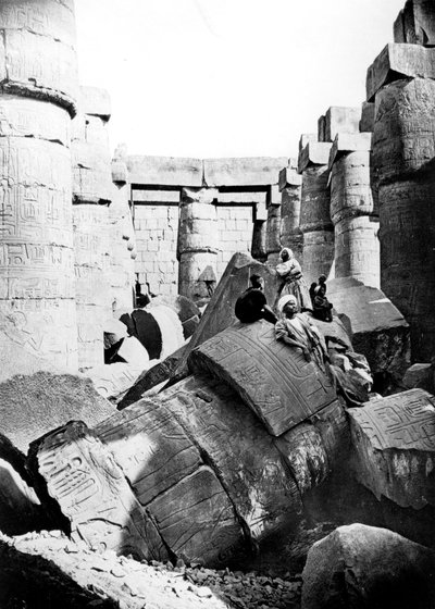 Tapınağın içi, Karnak, Nubia, Mısır, 1887 by Georges Henri Bechard