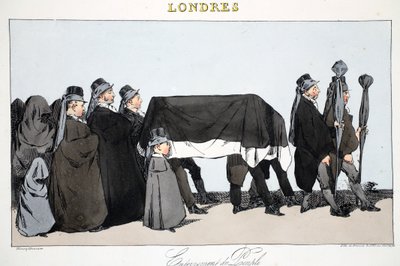People's Internment, Henri Monnier tarafından 'Londres'ten bir çizim, pub. Paris, c.1828 (el boyaması taş) by Henri Bonaventure Monnier