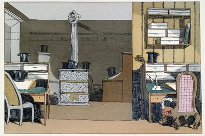 İki saat: Bakanlığın içinde yürür, şapkalar eksiklerin yerini alır - Henri Monnier tarafından “” İdari adetlerde” by Henri Bonaventure Monnier