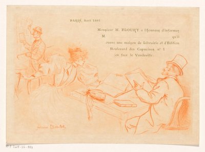 Paris'te Henry Floury'nin kitapçı ve yayınevinin kuruluşunun duyurulması by Henri Boutet