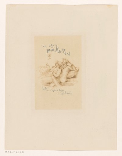 Ekslibris van Leon Maillard Ekslibris Leon Maillard (nesne üzerindeki başlık) by Henri Boutet