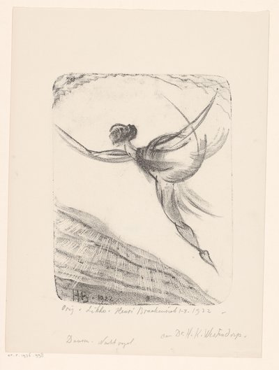 Dans etmek. Gece kuşu (nesne üzerindeki orijinal başlık) by Henri Braakensiek (signed by artist)