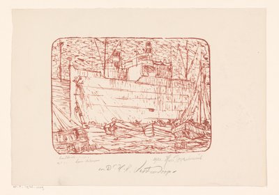 Haven te Antwerpen (nesnedeki orijinal başlık) by Henri Braakensiek (signed by artist)