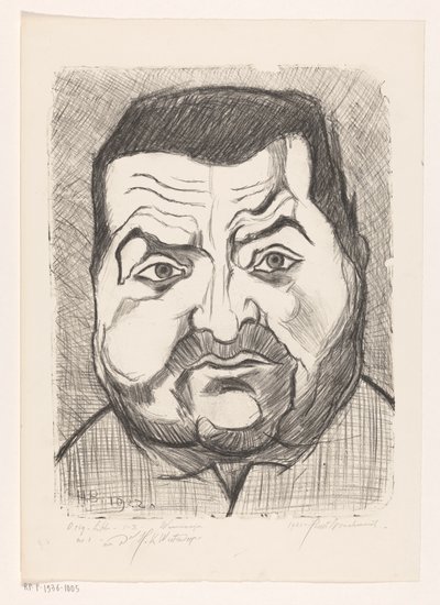 Bilinmeyen bir adamın portresi Madmen (nesne üzerinde orijinal seri başlığı) by Henri Braakensiek (signed by artist)
