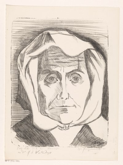 Bilinmeyen bir kadının portresi Madmen (nesne üzerinde orijinal seri başlığı) by Henri Braakensiek (signed by artist)