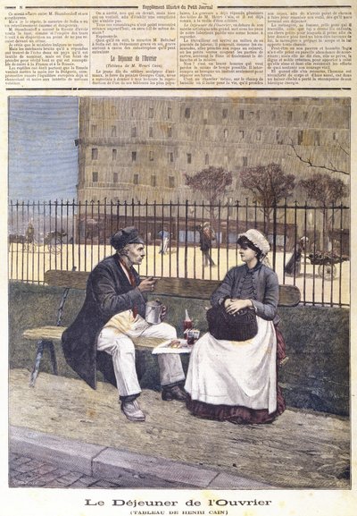 İşçi Öğle Yemeği, Le Petit Journal, 1891 by Henri Cain