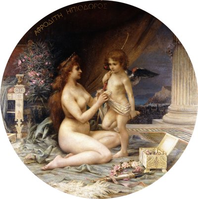 Afrodit ve Eros (tuval üzerine yağlı boya) by Henri Camille Danger