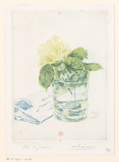Güllü vazonun yanındaki mektup by Henri Charles Guérard (signed by artist)