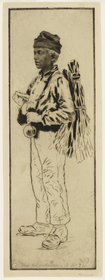 La ramoneur (Baca Temizleme), c.1890 (aşındırma ve kuru nokta) by Henri Charles Guérard