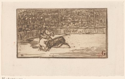 Bir arenada boğa güreşçisi by Henri Charles Guérard