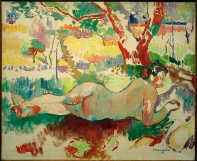 Ters çalışma, Ağaçların altında çıplak, Villa Demière by Henri Charles Manguin