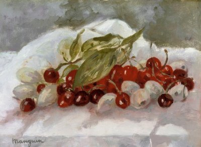 Natürmort: Kiraz ve ananas by Henri Charles Manguin