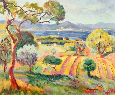 St. Tropez Körfezi, 1918 dolayları (tuval üzerine yağlıboya) by Henri Charles Manguin