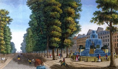 Çeşme, Boulevard Saint-Martin, c.1810-1820 (gravür) by Henri Courvoisier-Voisin