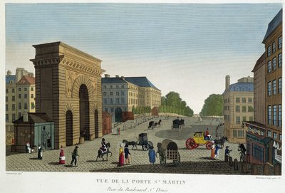 Porte St Martin Görünümü - Courvoisier tarafından “” Paris