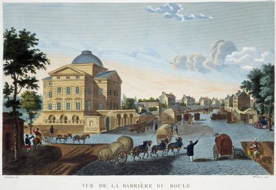 Roule Bariyeri, yaklaşık 1820 - Courvoisier tarafından “Paris Manzaraları”nda by Henri Courvoisier-Voisin