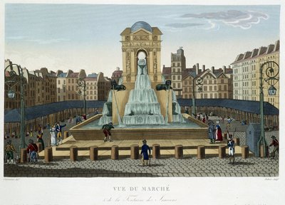 La fontaine des Innocents, 1820 dolaylarında - Courvoisier 1827 tarafından “” Paris