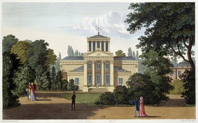 Monceau bahçesinin pavyonu. Courvoisier tarafından gravür by Henri Courvoisier-Voisin