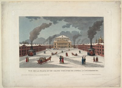 Saint Petersburg İmparatorluk Bolşoy Kamenny Tiyatrosu, c. 1811 by Henri Courvoisier-Voisin