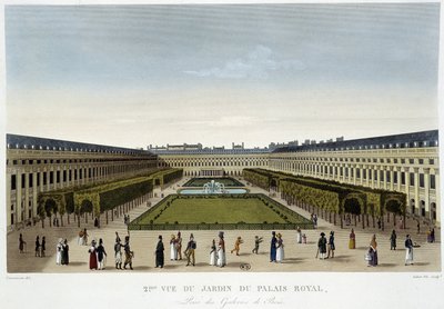 Kraliyet Sarayı Bahçesi Görünümü - Courvoisier tarafından “” Paris Manzaraları”nda by Henri Courvoisier-Voisin