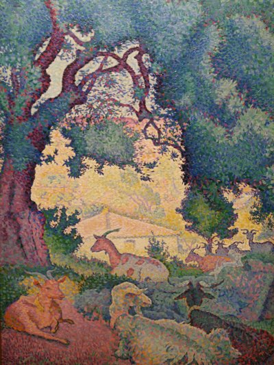 Fransızca: Paysage avec des chèvres by Henri-Edmond Cross