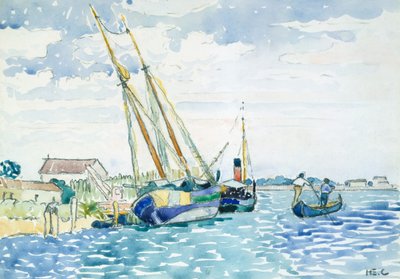 Venedik yakınlarındaki Deniz Manzaralı Tekneler, 1903. by Henri-Edmond Cross