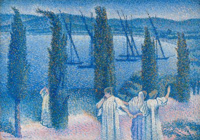 Selvili Nocturne Nocturne aux cyprès, 1896. by Henri Edmond Cross